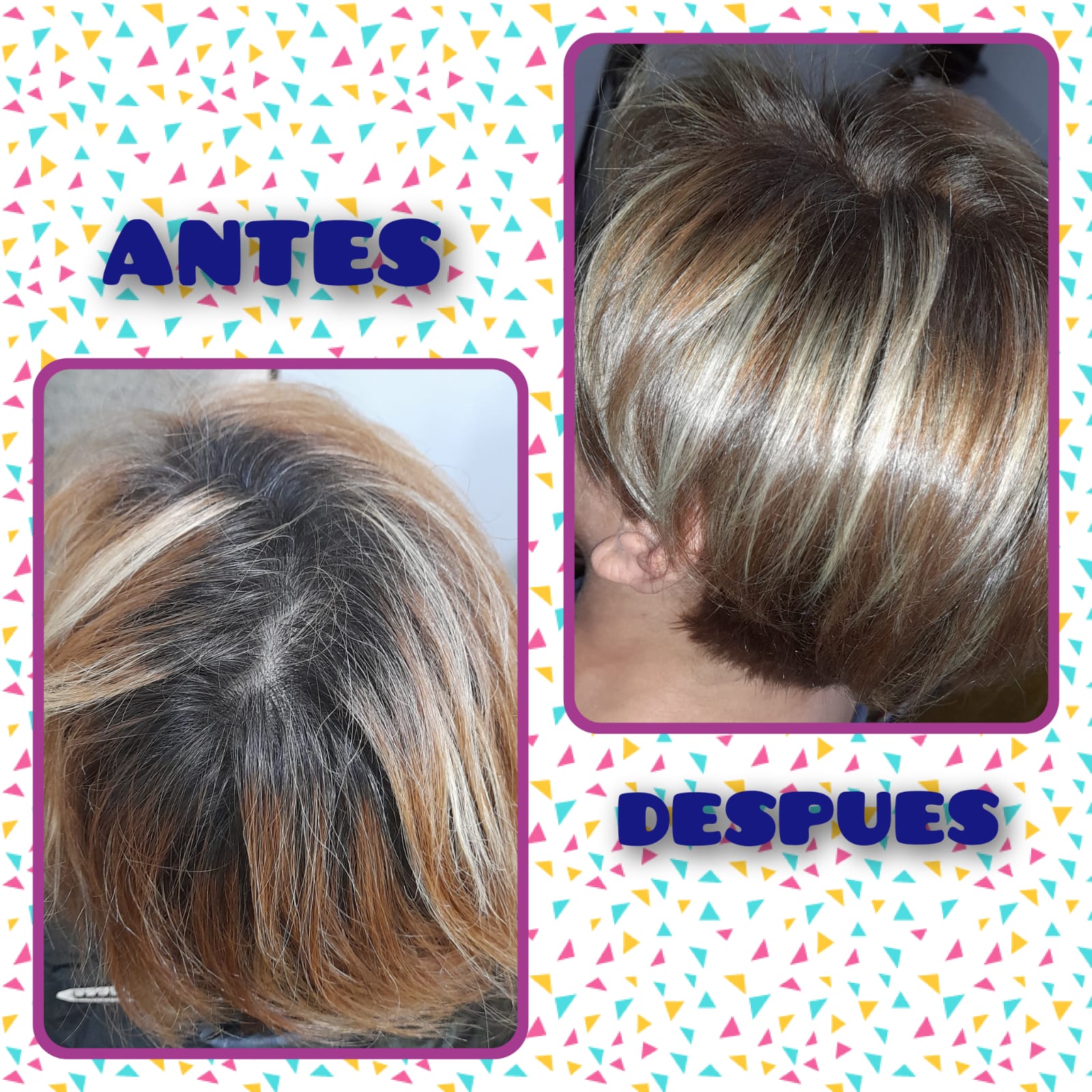 Antes y después de mechas